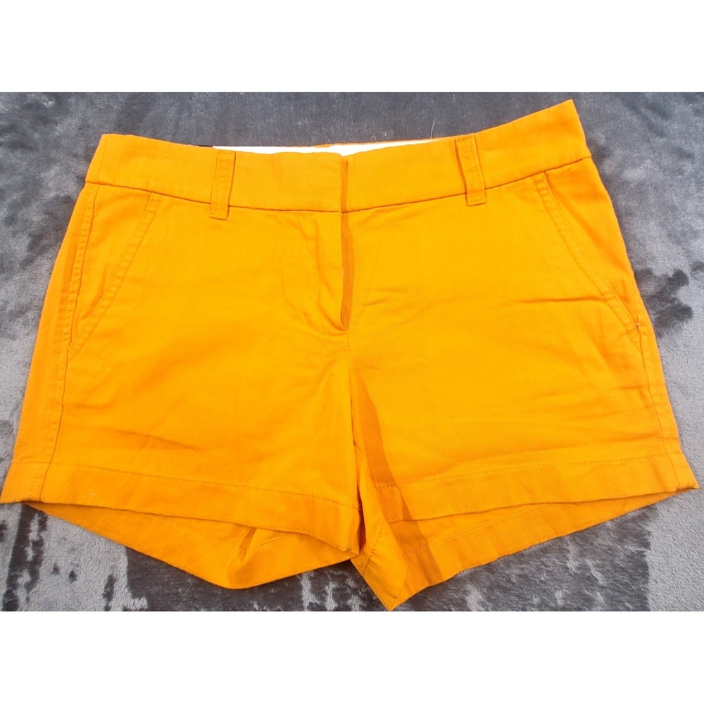 NEW J.CREW Women's Orange/Yellow Chino Shorts Size 2 NWT Cotton Mini 3 1/2"